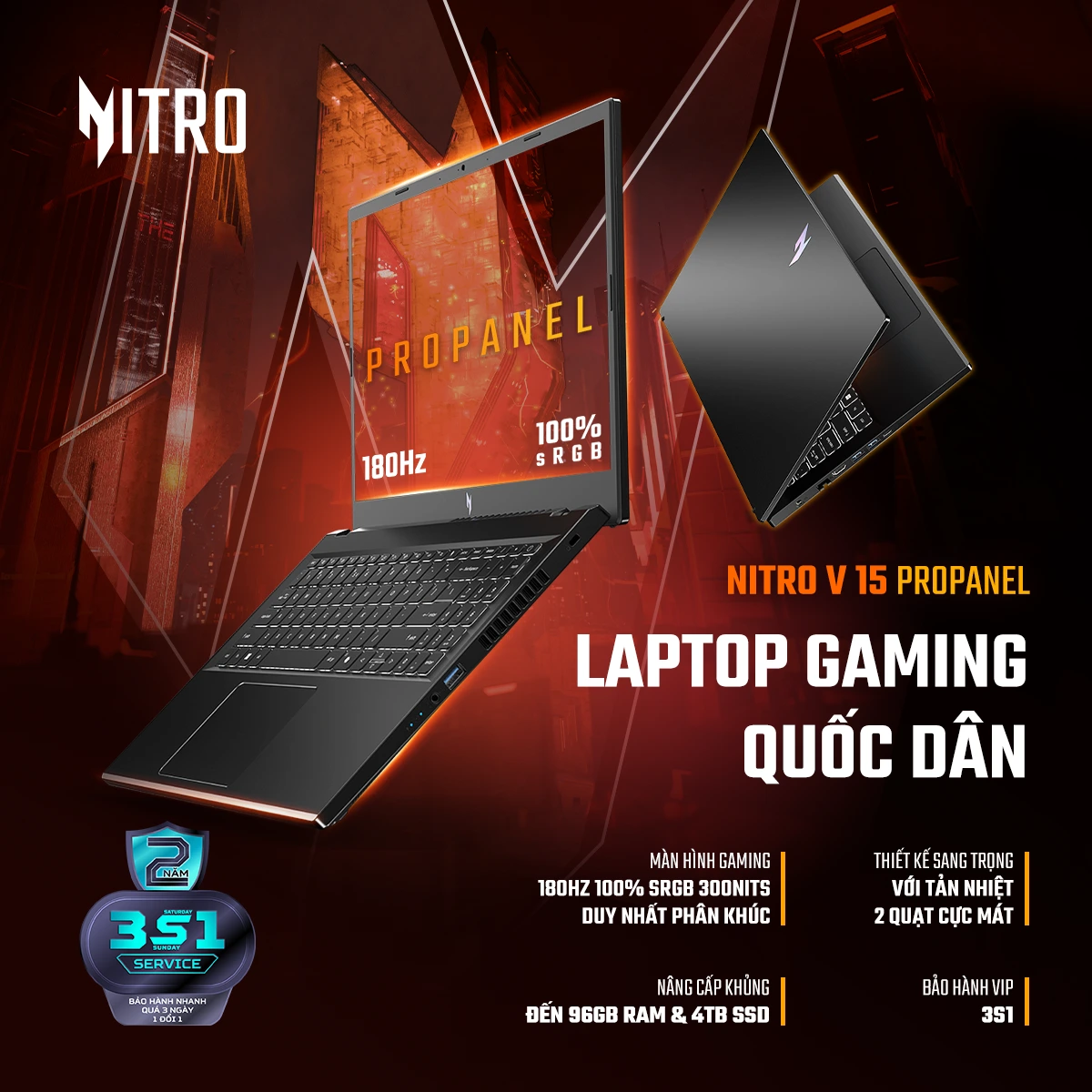 Acer Gaming Nitro V 15 ProPanel - Laptop Gaming Quốc Dân Màn Hình 15.6 Inch 180Hz 100 sRGB - Acer Việt Nam