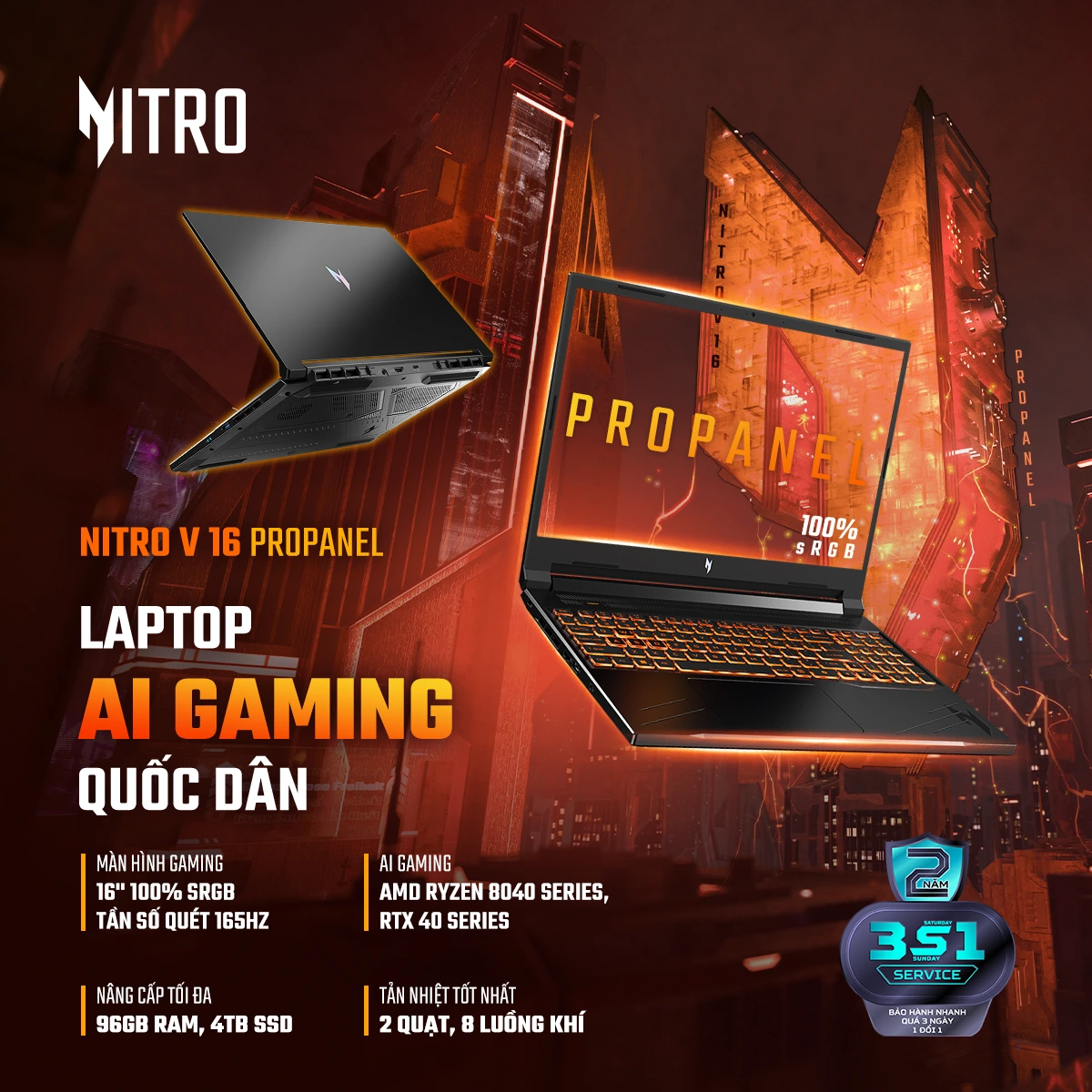 Acer Gaming Nitro V 16 ProPanel - Laptop Gaming Quốc Dân Màn Hình 16 Inch 165Hz 100 sRGB - Acer Việt Nam